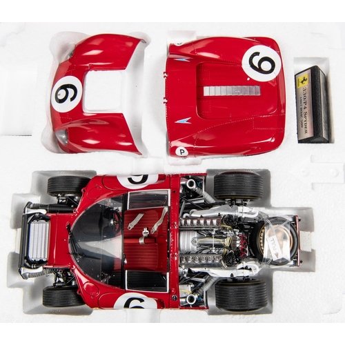 293 - A GMP 1:18 scale model of a Ferrari 330 P4 Spyder racing car. A highly detailed model in red, RN6. B... 