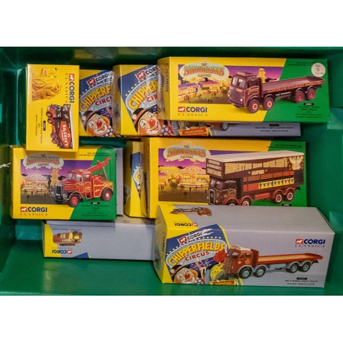 322 - 10 Corgi Classics. Including Chipperfields Circus - AEC Regal Living Quarters. Scammell Highwayman C... 