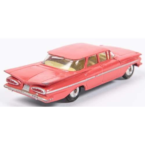 337 - 3 Corgi Toys. Chevrolet Police Car (481). In white with black roof and lower sides. Chevrolet Impala... 