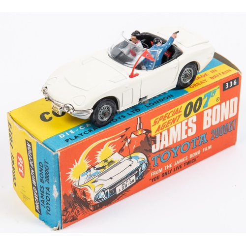 342 - Corgi Toys James Bond Toyota 2000GT (336). In  white, with black interior and two figures. With eigh... 