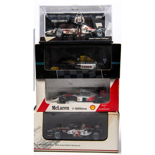 344 - 12 1:43 Single Seat Racing Cars. 7x ONYX- Honda MP 4/5, Senna. Jordan 194 Sasol Irvine. Pacific Ford... 