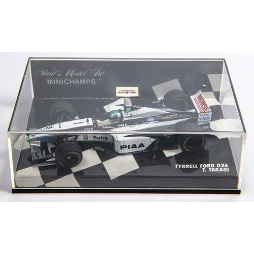 345 - 6 Minichamps 1:43 F1 Single Seat Racing Cars, Ferrari 126 C2 1982, G.Villeneuve, Prost Peugeot AP01,... 