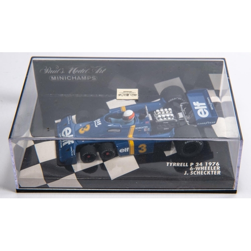 345 - 6 Minichamps 1:43 F1 Single Seat Racing Cars, Ferrari 126 C2 1982, G.Villeneuve, Prost Peugeot AP01,... 