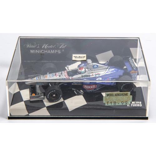 345 - 6 Minichamps 1:43 F1 Single Seat Racing Cars, Ferrari 126 C2 1982, G.Villeneuve, Prost Peugeot AP01,... 