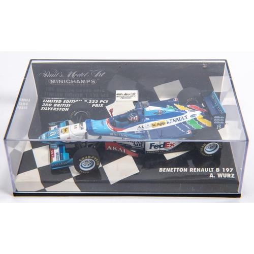 346 - 6 Minichamps 1:43 F1 Single Seat Racing Cars. Benetton Ford B194, J.J. Lehto, Ligier Honda JS41, M.B... 