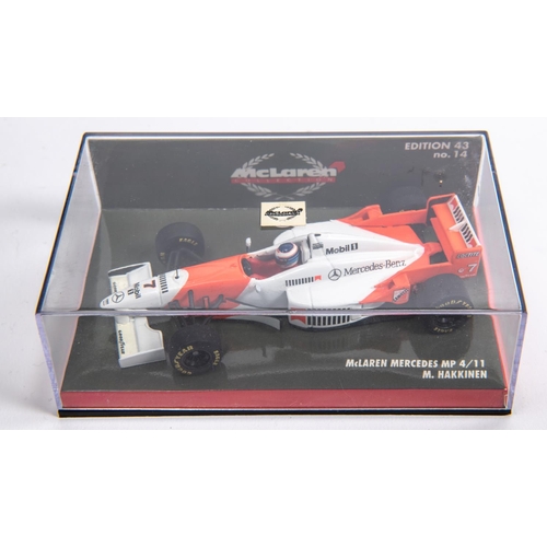 346 - 6 Minichamps 1:43 F1 Single Seat Racing Cars. Benetton Ford B194, J.J. Lehto, Ligier Honda JS41, M.B... 