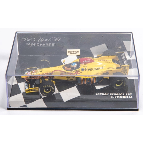 348 - 6 Minichamps 1:43 F1 Single Seat Racing Cars. Benetton Renault B195, Schumacher. Jordan Peugeot 197,... 