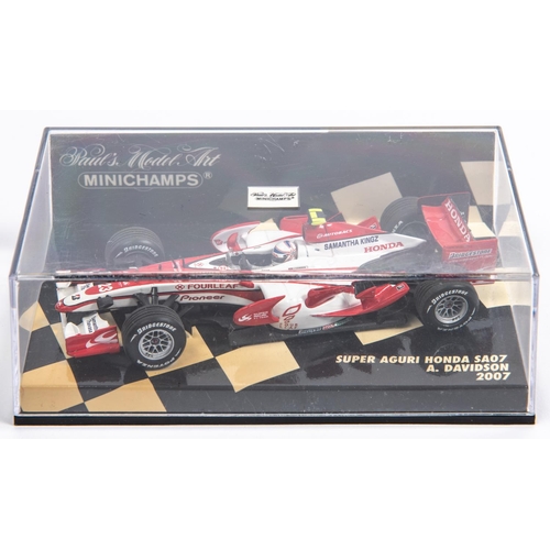 351 - 6 Minichamps 1:43 F1 Single Seat Racing Cars. Super Aguri Honda SA07, Davidson. McLaren Mercedes MP4... 