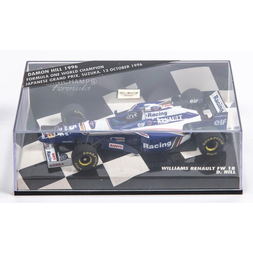 352 - 6 Minichamps 1:43 F1 Single Seat Racing Cars. Ferrari Test Car Fiorano 1998, Schumacher. Jordan 191 ... 