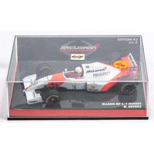 352 - 6 Minichamps 1:43 F1 Single Seat Racing Cars. Ferrari Test Car Fiorano 1998, Schumacher. Jordan 191 ... 