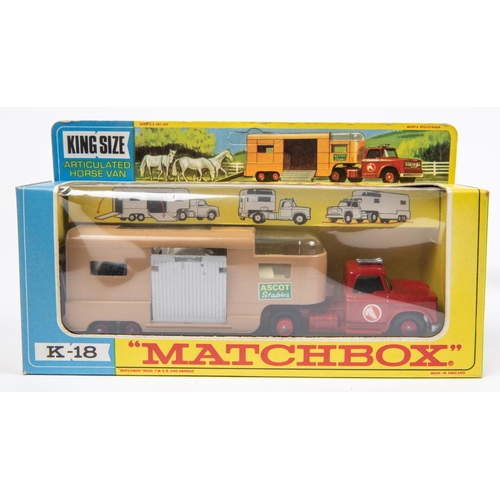 373 - 4x Matchbox King Size. K-4; Leyland Tipper Truck in metallic maroon with silver back. K-8; Caterpill... 