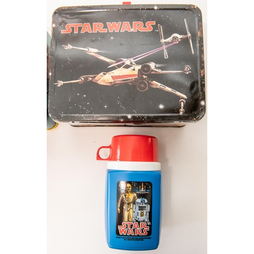 410 - Star Wars vintage tin lunchbox by Thermos complete with plastic Thermos flask, Lot also includes 2 x... 