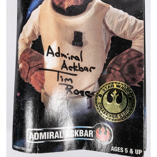 423 - Star Wars collectors series large size action figure. Admiral Ackbar, signed in black felt pen by th... 