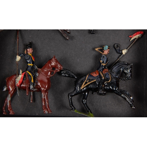 460 - Britains Hollow cast lead figures, 4 Mounted Life Gaurds, 1 is rearing up, 6 Dragoon Guards all moun... 