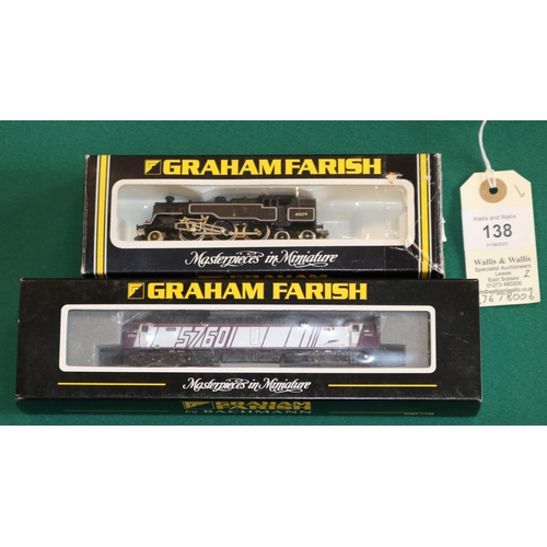 138 - 2 N gauge Graham Farish Locomotives. A BR standard class 2-6-4, RN80079. Plus a Class 57/6 diesel '5... 