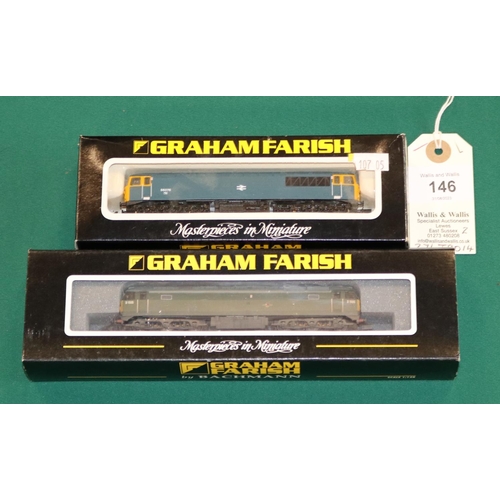 146 - 2 N Gauge Graham Farish Locomotives. A BR Class 47 D1505. Plus a BR Class 56 RN 56076. Both boxed. C... 