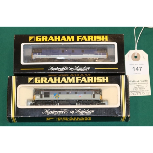 147 - 2 N Gauge Graham Farish Locomotives. A Regional Railways Class 31, RN 31410. Plus a BR Construction ... 