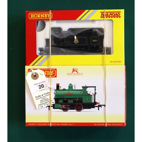 20 - 2 Hornby Hobbies 0-4-0 tank locomotives. A Peckett W4 Saddle Tank, Charity Colliery, 'Forest No.1' (... 