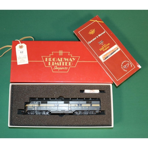 62 - An HO Gauge Broadway Limited Imports Paragon 1 Series (752) Pennsylvania Railroad E7A Co-Co diesel l... 