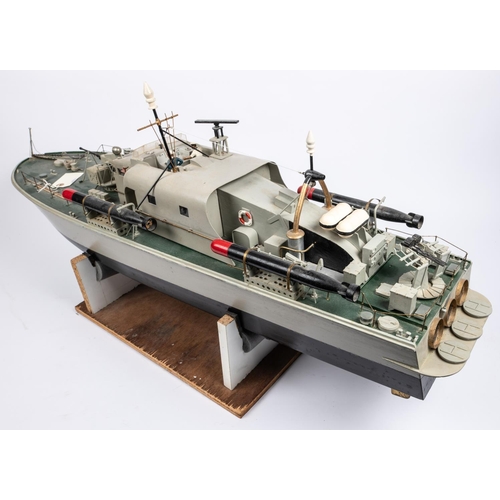 261 - An impressive 'Perkasa' Torpedo Boat. Fitted with twin shafts, propellers and rudders, with working ... 