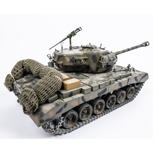 263 - A radio controlled Heng-Long WW2 Pershing Tank. This example has an upgraded motor, gearbox and trac... 