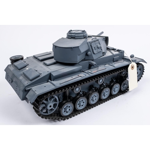 264 - 2 radio controlled tanks. A WW2 American M41A3 tank, 50cm overall. Together with a Heng Long German ... 