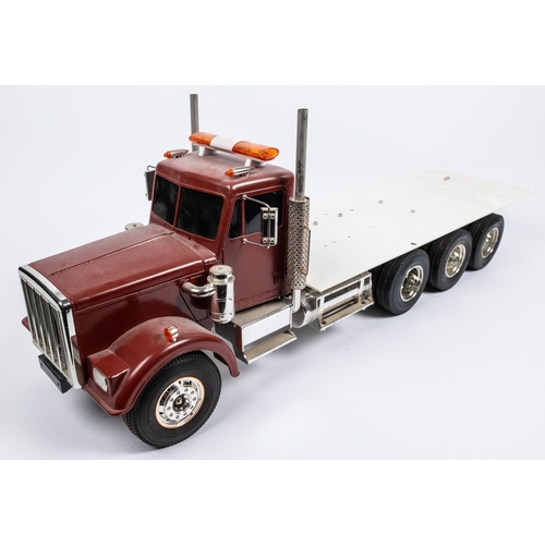 267 - A radio controlled American recovery truck on-going project. A Peterbilt style 4 axle rigid truck wi... 