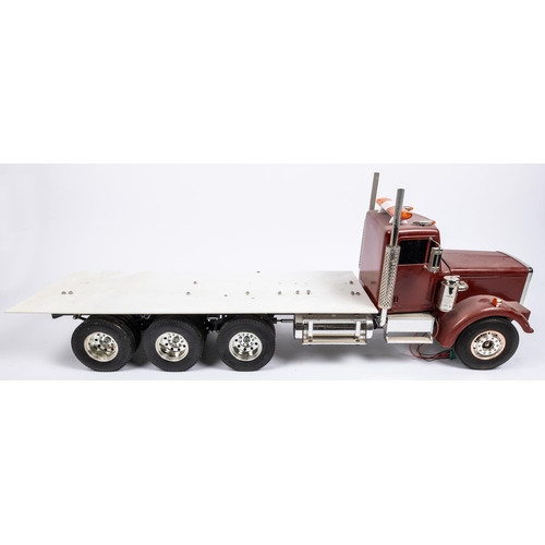 267 - A radio controlled American recovery truck on-going project. A Peterbilt style 4 axle rigid truck wi... 