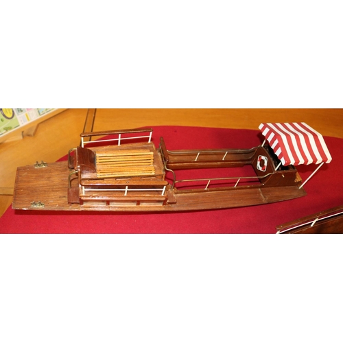 297 - A wooden scale model of an African style steam driven River Boat. Named 