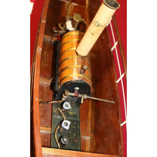 297 - A wooden scale model of an African style steam driven River Boat. Named 