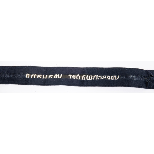 114 - A black felt armband, embroidered in white Geschwader Gelland