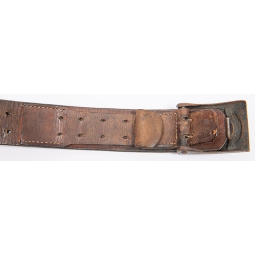 177 - A Third Reich Luftwaffe leather belt, with iron buckle by 