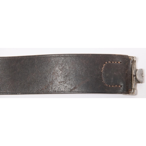 177 - A Third Reich Luftwaffe leather belt, with iron buckle by 