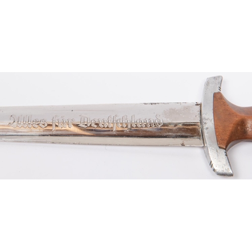 190 - A Third Reich (NSKK) dagger, the polished and chrome plated blade with RZM mark over 