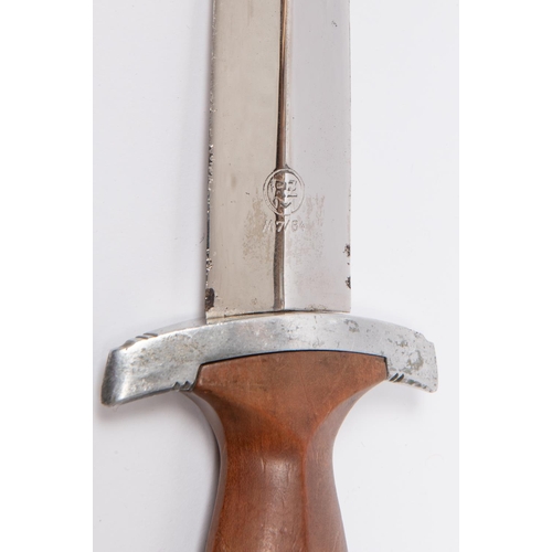 190 - A Third Reich (NSKK) dagger, the polished and chrome plated blade with RZM mark over 