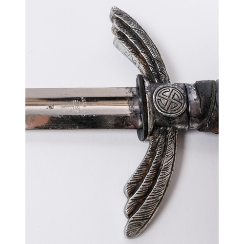 201 - A Third Reich Luftwaffe officer's sword, by SMF Solingen, the blade with Waffenampt mark and 