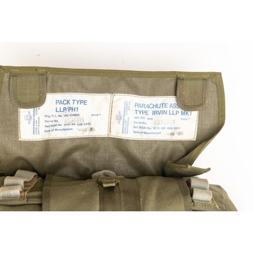 209 - A dummy parachute pack Irvin LLP Mk 1, dated 1983. VGC £30-40