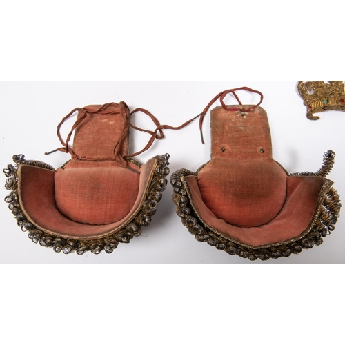 227 - A pair of early 19th century British officer's bullion epaulettes, set up as General Officer but mis... 