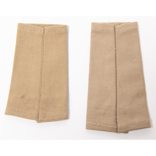 228 - A scarce pair of WWII L.R.D.G. eppaulette slip ons, khaki drill with white lettering. GC £100-120