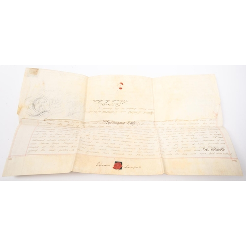 23 - A parchment agreement document dated 27th Dec. 1744, from Legg and his wift to Lacy. A document rega... 