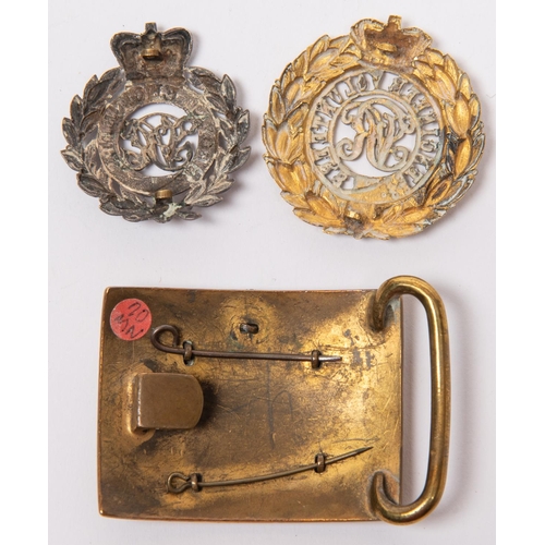 243 - A Victorian officer's rectangular Waist Belt Plate of the Royal Engineers, gilt with silver device (... 