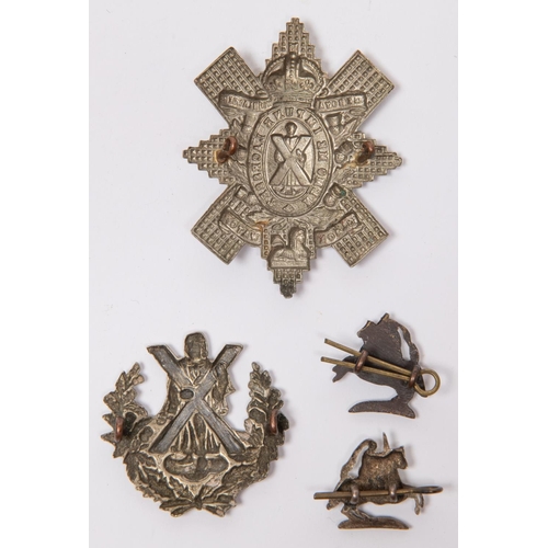 251 - The upper part of a pre 1881 glengarry badge of the 79th (Cameron Highlanders) Regt (KK 547 without ... 