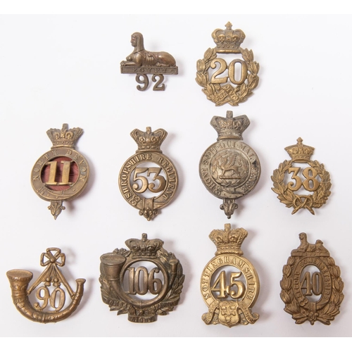 257 - Nine restrike pre 1881 glengarry badges, and another. GC (10) £60-80