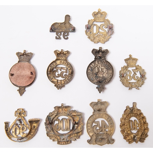 257 - Nine restrike pre 1881 glengarry badges, and another. GC (10) £60-80