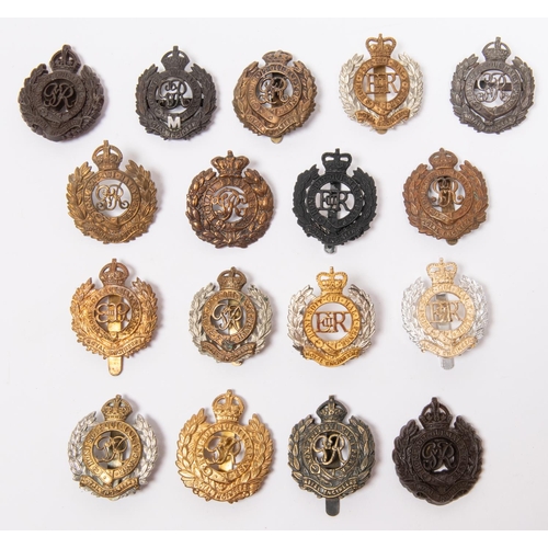 259 - Seventeen cap badges of the Royal Engineers: Victorian (slightly worn and re-lugged); George V ORs (... 