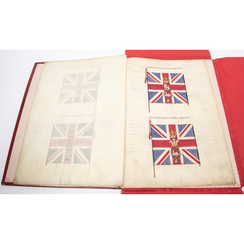 31 - A set of early 19th century paintings on parchment of the Colours of the Grenadier Guards, being the... 