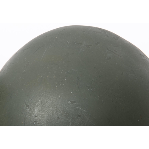 315 - A WWII US Army steel helmet, original O.D. finish with front marking of Division and 2 bar rank, fro... 