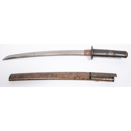 336 - A Japanese Mumei wakizashi, shinto blade 15½