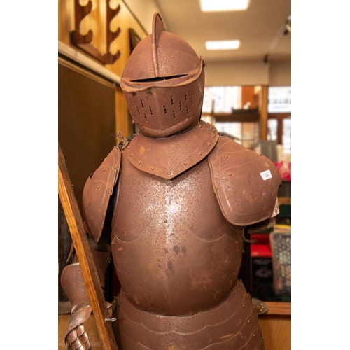 341 - A full size suit of replica armour, probably made for decor or a film prop, complete with a halberd,... 