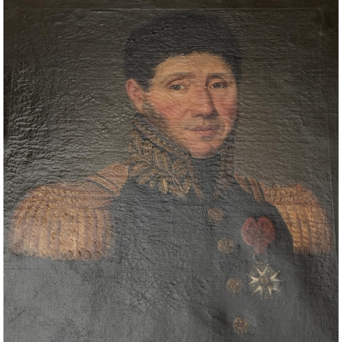 38 - A 19th century oil on canvas portrait of a French  officer, stated by vendor to be General Nicholas ... 